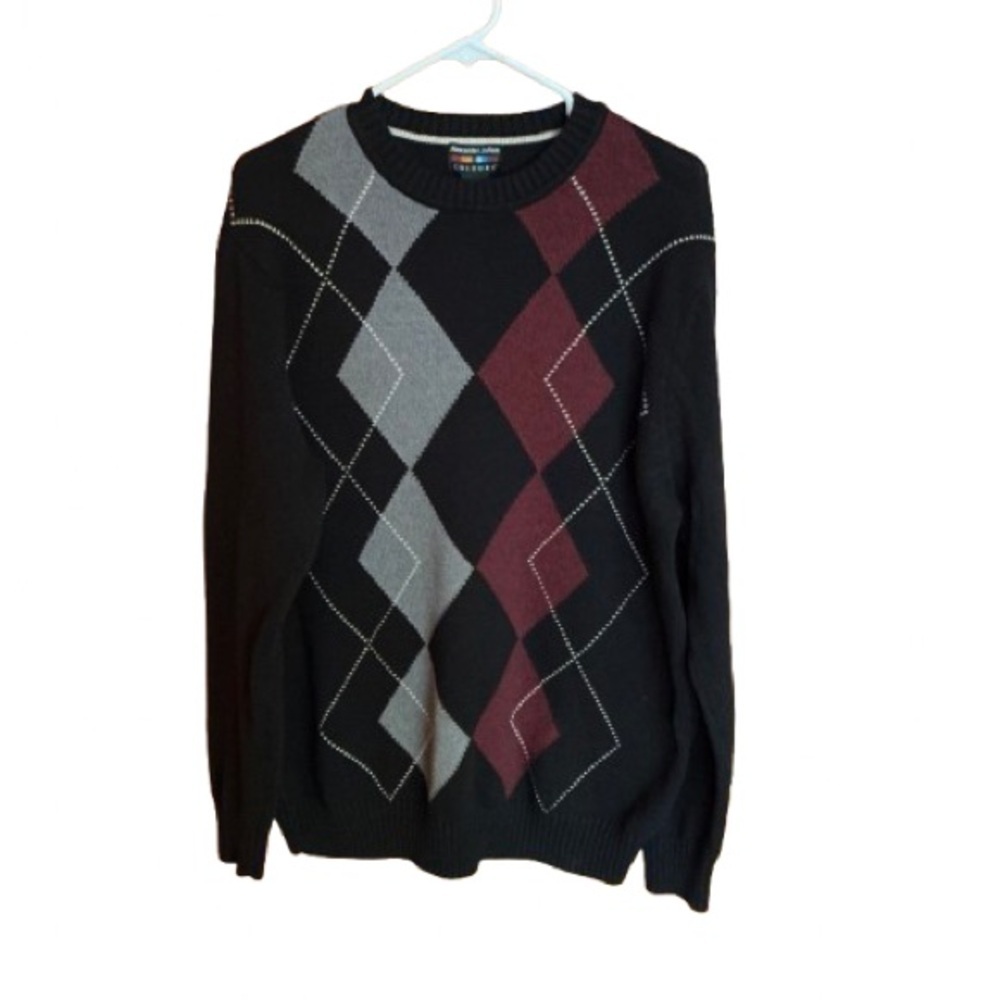 Vintage 90s argyle grandpa sweater